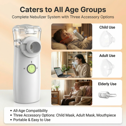 Portable Nebulizer, Nebulizer Machine for Adults, Portable Nebulizer for Kids, Rechargeable Nebulizer with Adjustable Nebulization Rate, Nebulizer for Breathing Problems at Home