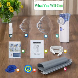 Asthma Nebulizer, Nebulizer Machine for Adults, Portable Nebulizer for Kids, Rechargeable Nebulizer with Adjustable Nebulization Rate, Nebulizer for Breathing Problems at Home 